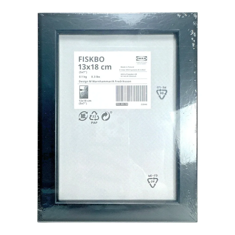 IKEA FISKBO Picture Frame Set of 4 Black 5x7 Photo Art Display Wall Table Top